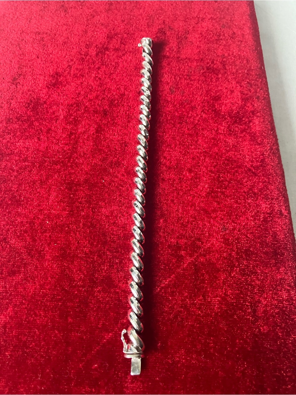 Vintage 14K White Gold Italian San Marco Link Bracelet 7" 12g Italy Signed MB.